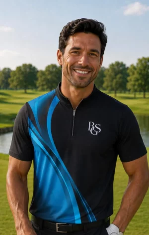 Black / Blue wave mens shirt